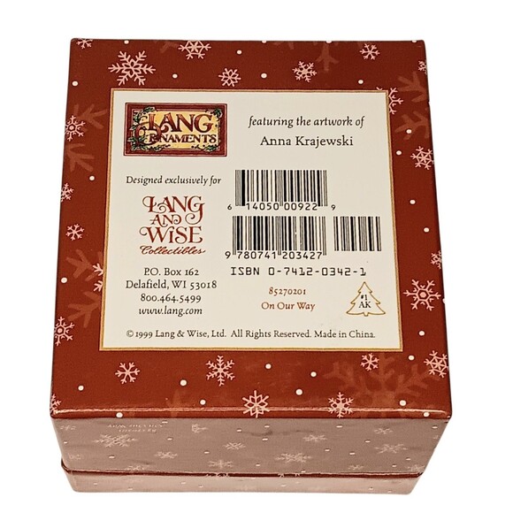 VTG 1999 Lang And Wise Snowmen Ornament "On Our Way" By Anna Krajewski With Box - Picture 12 of 14